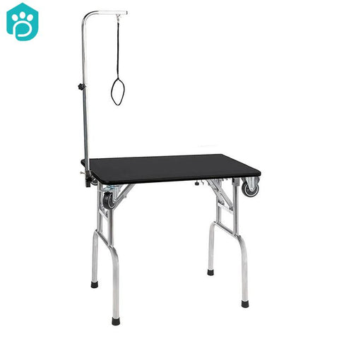 Foldable Pet Grooming Table with casters