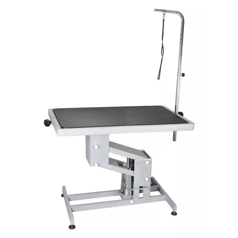 Height Adjustable Hydraulic Professional Grooming Table With Single Arm / Overhead Grooming Arm Black Single Side Top