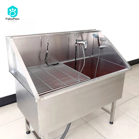 OSCAT 304 Stainless steel thickened non-slip cat and dog bathtub for pet with movable door veterinary equipment