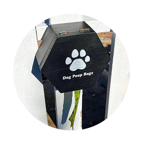 Wall mount Wooden Dog Poop Bag Dispenser, Indoor Pet Waste Bag Dispensing Holder and Storage Station with Magnetic Lid