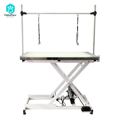 Pet supplies Illuminated Electrical LED Adjustable Height Folding hydraulic air lifting dog cat pet grooming table for show