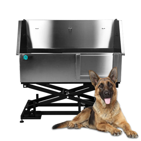 Petsproofing Stainless Steel Adjustable Height Dog Bathtub Dog Shower Tub For Pet Grooming Vet clinic