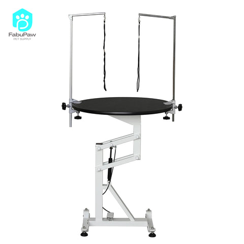 Electric Adjustable Height Pet Table Low Noise Dog Grooming Table Round Tabletop Table