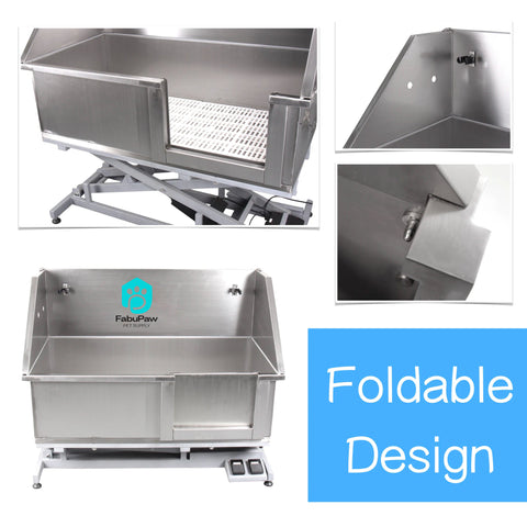 Petsproofing Stainless Steel Adjustable Height Dog Bathtub Dog Shower Tub For Pet Grooming Vet clinic
