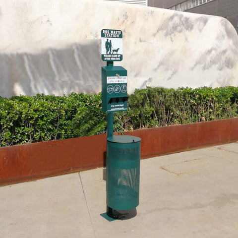 Trending Irregular Shape Standing Double Outdoor Dog Waste Bin Shit Pet Stations