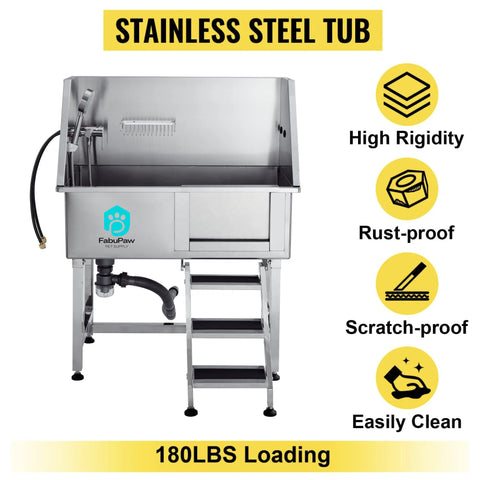 Professional multifunction Stainless Steel Pet Dog Grooming Tub spa Bath Tub tubs Dog Washing Station With Faucet & Accessories