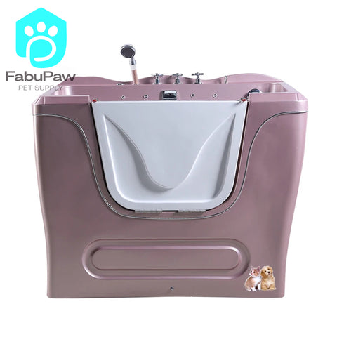 Acrylic Surfing Negative Ion Shower Pet Bubble Bath Spa Tub With  Plastic Wood Compartment And Colorful Lights