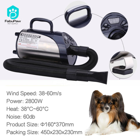 Professional High-Velocity Pet Grooming Combs Stainless Steel Hair Drying Force Dryer for Dogs and Cats Sustainable Pets-Proof