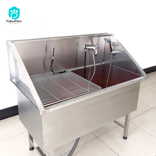 OSCAT 304 Stainless steel thickened non-slip cat and dog bathtub for pet with movable door veterinary equipment