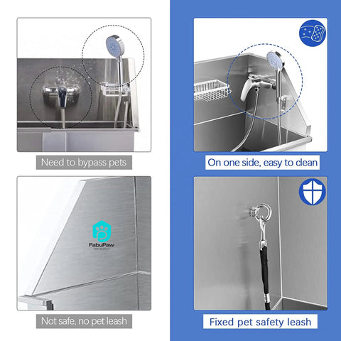 Professional multifunction Stainless Steel Pet Dog Grooming Tub spa Bath Tub tubs Dog Washing Station With Faucet & Accessories