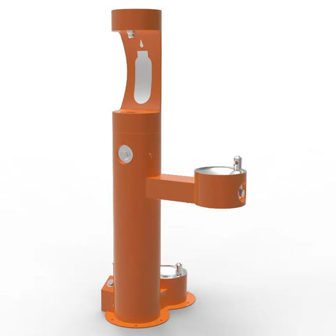 TL44F Tubular bottle filler with pet fountain 304 316  Stainless Steel Outdoor Bottle Filling Station with Foot Pedal