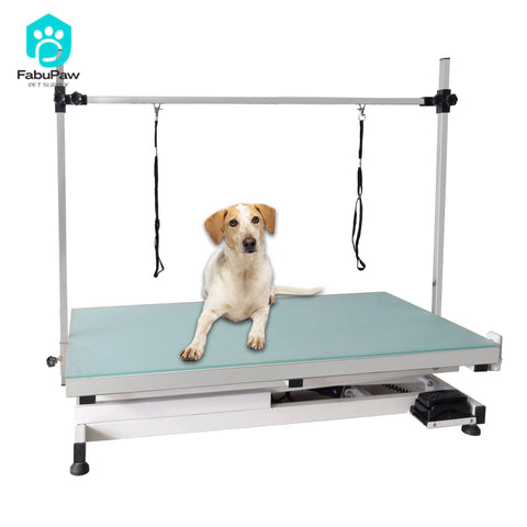 Pet supplies Illuminated Electrical LED Adjustable Height Folding hydraulic air lifting dog cat pet grooming table for show