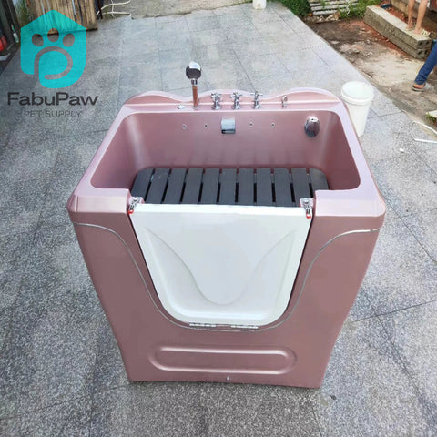 Acrylic Surfing Negative Ion Shower Pet Bubble Bath Spa Tub With  Plastic Wood Compartment And Colorful Lights