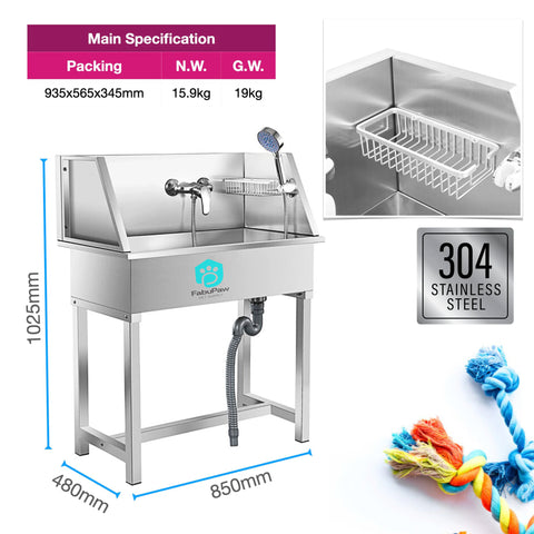 Novelty Designed Stainless Steel Pet Grooming Spa Bath Tubs Shower with Ozone Function Sustainable Grooming Sets Dogs