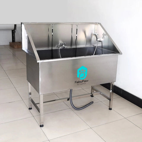 OSCAT 304 Stainless steel thickened non-slip cat and dog bathtub for pet with movable door veterinary equipment