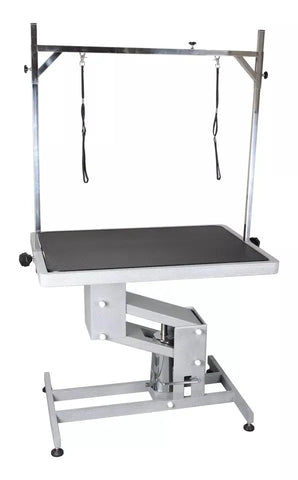 Height Adjustable Hydraulic Professional Grooming Table With Single Arm / Overhead Grooming Arm Black Single Side Top