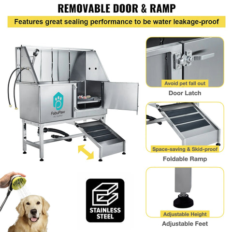 Novelty Designed Sustainable Stainless Steel Dog Grooming Tubs Vet Cleaning Equipment Pet Beauty Bath Tub for Dogs and Cats