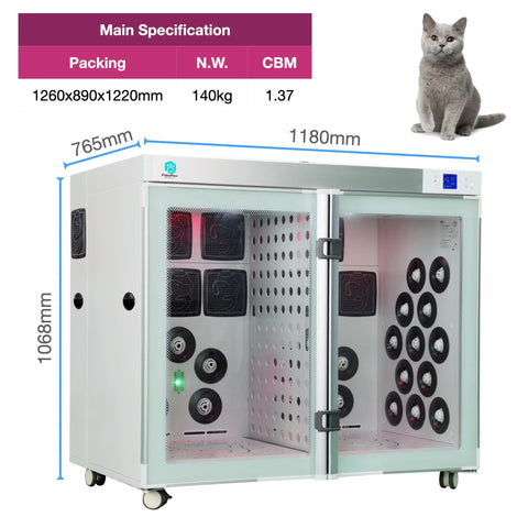 Pet supplies Automatic High Velocity Dog Pet Pets Petkit Cat hair blower force groomers Dryer box drying Cabin grooming Machine