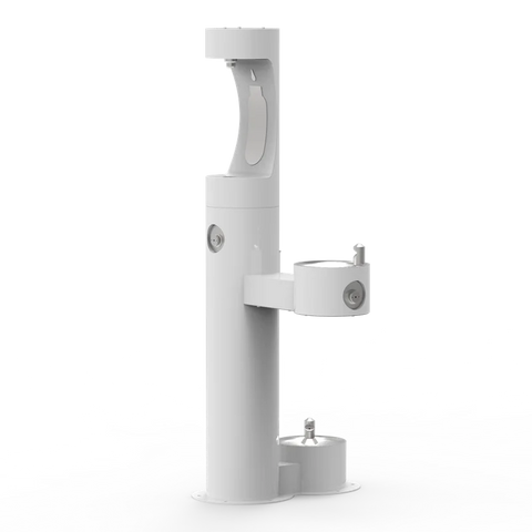 TL44 Outdoor Stainless Steel Floor Mounted Bottle Filler with Pet Fountain