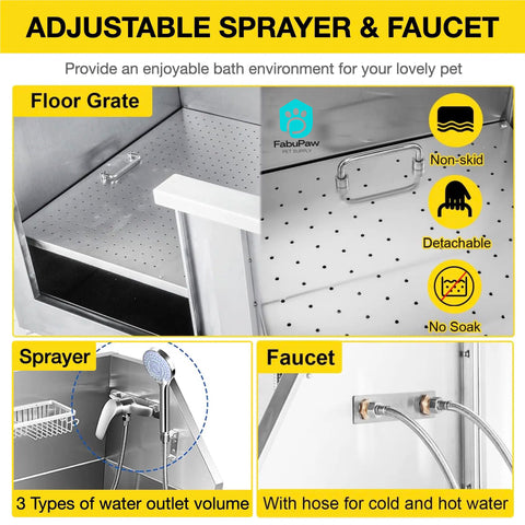 Wholesale Superior Portable Stainless Steel Dog Grooming Bath Tub Portable Bathtub Washing Station Spa Tubs Bathing Products