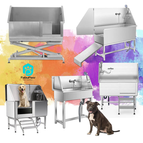 Professional Groomers Best Raised Elevated folding Stainless Steel Pet Dog Grooming Wash Station Bath Tubs For Sale For Hom