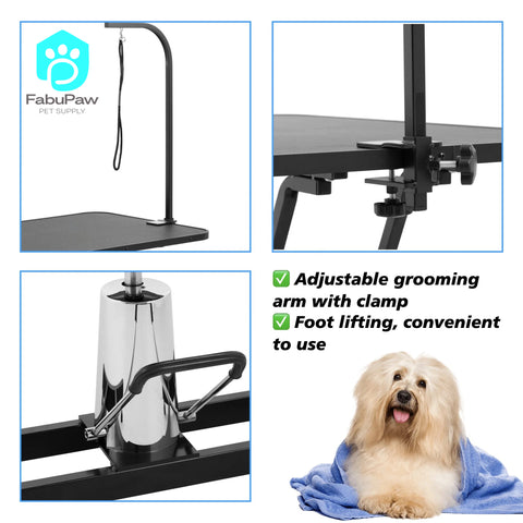 OEM Hydraulic Lifting Height Adjustable collapsible Dog Pet Grooming Table trimming Sharing Table for big dog small cat