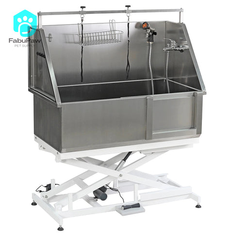 Easy cleaning & Decontamination Pet Bathtub Electric Lift Pet Grooming Trim Bath Tub Durable stainless steel bathtub