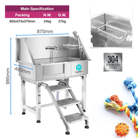 Professional multifunction Stainless Steel Pet Dog Grooming Tub spa Bath Tub tubs Dog Washing Station With Faucet & Accessories