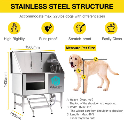 Manufacturer Multifunction Foldable Stainless Steel Pet Grooming Tub