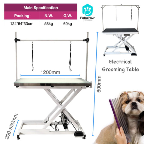 Pet supplies Illuminated Electrical LED Adjustable Height Folding hydraulic air lifting dog cat pet grooming table for show