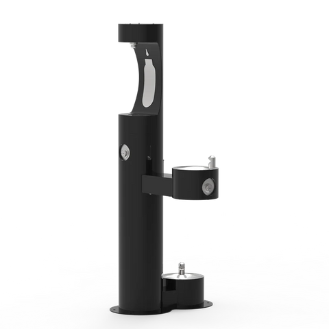 TL44 Outdoor Stainless Steel Floor Mounted Bottle Filler with Pet Fountain