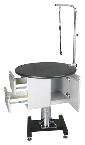 Pet Hydraulic grooming table wholesale Round Lifting Dog pet Hydraulic grooming table With cabinet new design Pet grooming table