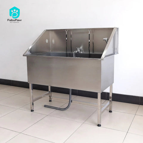 OSCAT 304 Stainless steel thickened non-slip cat and dog bathtub for pet with movable door veterinary equipment