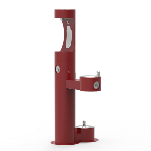 TL44 Outdoor Stainless Steel Floor Mounted Bottle Filler with Pet Fountain