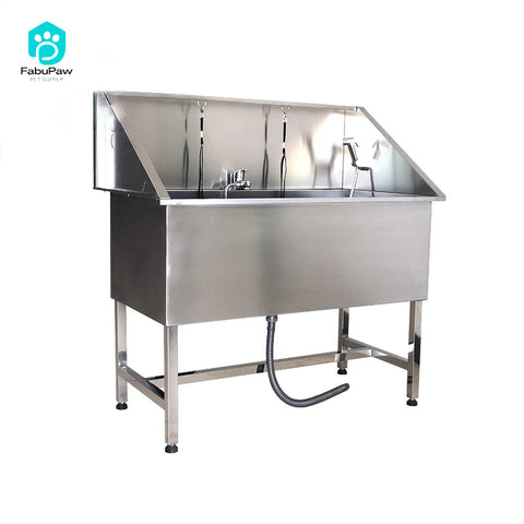 OSCAT 304 Stainless steel thickened non-slip cat and dog bathtub for pet with movable door veterinary equipment
