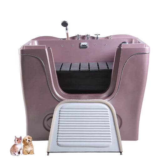 Acrylic Surfing Negative Ion Shower Pet Bubble Bath Spa Tub With  Plastic Wood Compartment And Colorful Lights